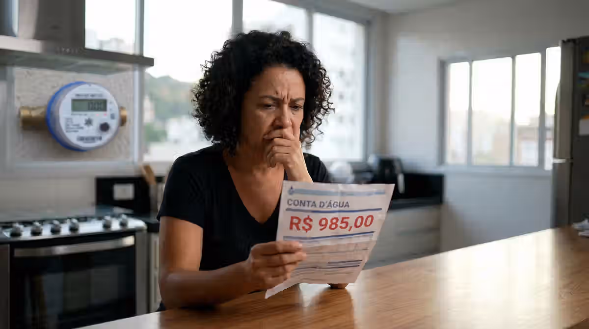 Moradora preocupada com conta de água alta no Bento Gonçalves