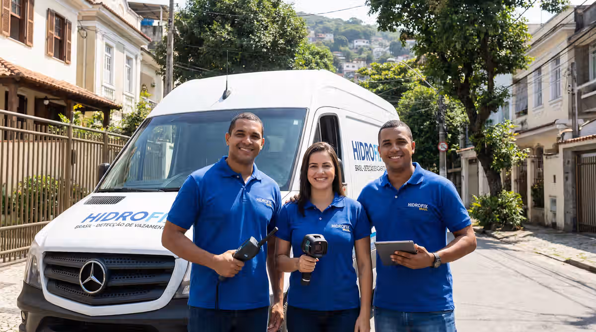 Equipe profissional de caça vazamento atendendo no Bento Gonçalves